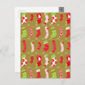 Gezellige Kerst Retro Winter Sokken Feestdagenkaart (Voorkant / Achterkant)