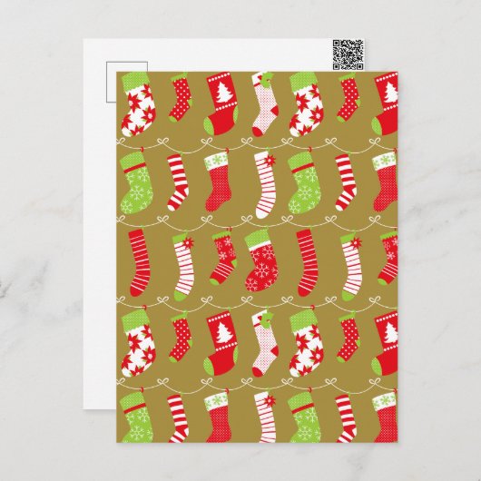 Gezellige Kerst Retro Winter Sokken Feestdagenkaart (Voorkant / Achterkant)