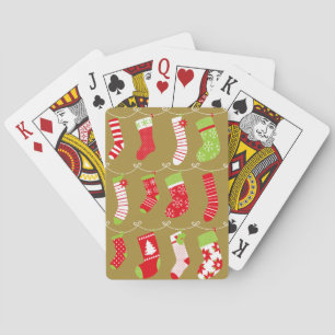 Gezellige Kerst Retro Winter Sokken Pokerkaarten