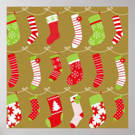 Gezellige Kerst Retro Winter Sokken Poster (Voorkant)