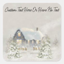 Gezellige kerst rustieke bos bos vibes vierkante sticker