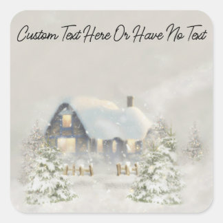 Gezellige kerst rustieke bos bos vibes vierkante sticker