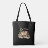 Gezellige Kerst Slapen Puppy & Boeken Tote Bag (Achterkant)