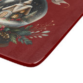 Gezellige Kerst Sneeuw Wereldbol Cottage Scene Snijplank (Hoek)