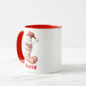Gezellige kerst Sneeuwman in Stocking Mok (Voorkant links)