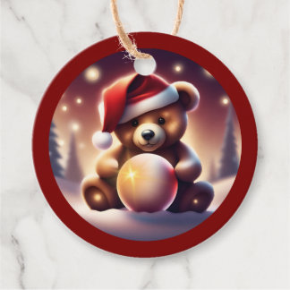 Gezellige Kerst Teddy Snowball TWART Bedankjes Labels