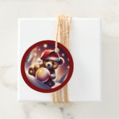 Gezellige Kerst Teddy Snowball TWART Bedankjes Labels (In situ)