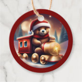 Gezellige Kerst Teddy Train TWARTrt Bedankjes Labels (Voorkant)