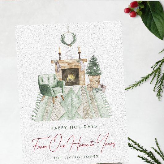 Gezellige kerst van ons huis naar de jouwe feestdagenkaart