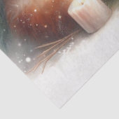 Gezellige Kerst Vos Familie Rustieke Winter Decoup Tissuepapier (Detail)