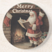  gezellige kerst zandsteen onderzetter (Voorkant)