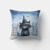 Gezellige Kerst Zwarte Kat Winter Vakantie Decor Kussen (Voorkant)
