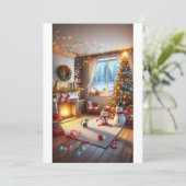 "Gezellige kerstavond" Kaart (Staand voorkant)