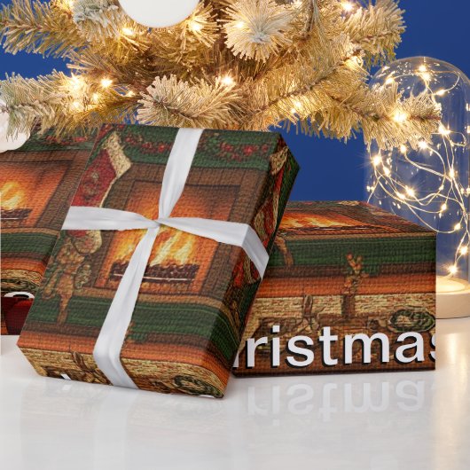 Gezellige kerstbijeenkomst cadeaupapier (Feestdagen)