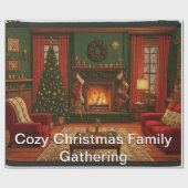 Gezellige kerstbijeenkomst cadeaupapier (Vlak)