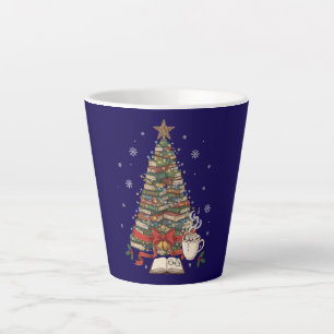 Gezellige Kerstboekboom voor lezers en boekenwurme Latte Mok