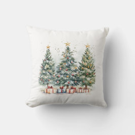 Gezellige kerstbomen decoratief kussen