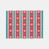 Gezellige kerstbomen Sneeuwvlokken Rood & Blauwgro Fleece Deken (Voorkant (Horizontaal))