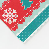 Gezellige kerstbomen Sneeuwvlokken Rood & Blauwgro Fleece Deken (Hoek)