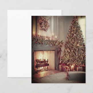 Gezellige kerstboom en open haard crafting papier