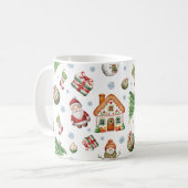 Gezellige Kerstboom Gingerbread House Santa Claus Koffiemok (Voorkant links)