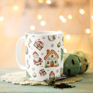 Gezellige Kerstboom Gingerbread House Santa Claus Koffiemok