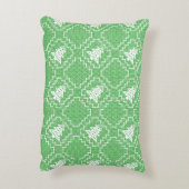 Gezellige kerstboom lelijke trui geruit patroon accent kussen (Achterkant (Verticaal))