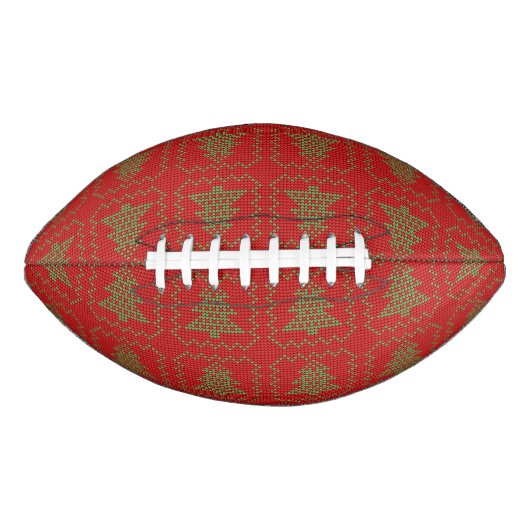 Gezellige kerstboom lelijke trui geruit patroon american football (Voorkant)