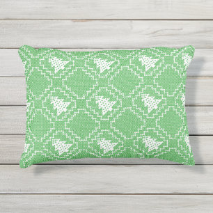 Gezellige kerstboom lelijke trui geruit patroon buitenkussen