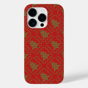 Gezellige kerstboom lelijke trui geruit patroon Case-Mate iPhone 14 pro hoesje