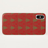 Gezellige kerstboom lelijke trui geruit patroon Case-Mate iPhone case (Achterkant (horizontaal))
