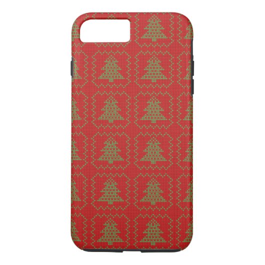 Gezellige kerstboom lelijke trui geruit patroon Case-Mate iPhone case (Achterkant)