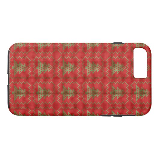 Gezellige kerstboom lelijke trui geruit patroon Case-Mate iPhone case (Achterkant (Horizontaal))