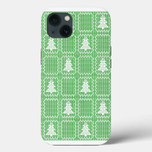 Gezellige kerstboom lelijke trui geruit patroon Case-Mate iPhone case