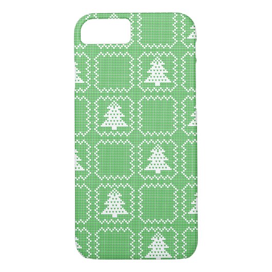 Gezellige kerstboom lelijke trui geruit patroon Case-Mate iPhone case (Achterkant)
