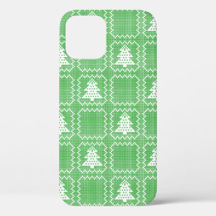 Gezellige kerstboom lelijke trui geruit patroon Case-Mate iPhone case