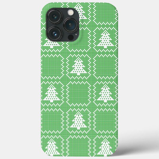 Gezellige kerstboom lelijke trui geruit patroon Case-Mate iPhone case (Achterkant)