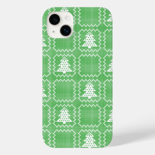 Gezellige kerstboom lelijke trui geruit patroon Case-Mate iPhone 14 plus hoesje