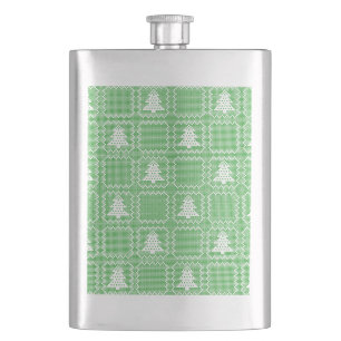 Gezellige kerstboom lelijke trui geruit patroon flacon