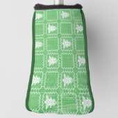 Gezellige kerstboom lelijke trui geruit patroon golfheadcover (Draai 90)