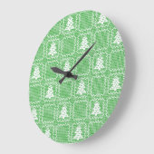 Gezellige kerstboom lelijke trui geruit patroon grote klok (Hoek)