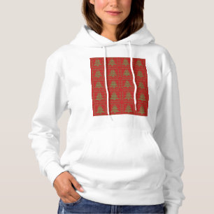 Gezellige kerstboom lelijke trui geruit patroon hoodie