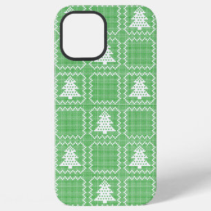 Gezellige kerstboom lelijke trui geruit patroon iPhone 12 pro max hoesje