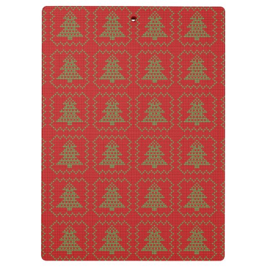 Gezellige kerstboom lelijke trui geruit patroon klembord (Achterkant)