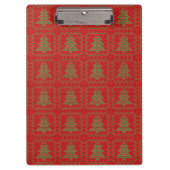 Gezellige kerstboom lelijke trui geruit patroon klembord (Voorkant)