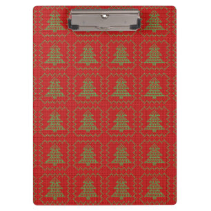 Gezellige kerstboom lelijke trui geruit patroon klembord