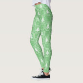 Gezellige kerstboom lelijke trui geruit patroon leggings (Links)