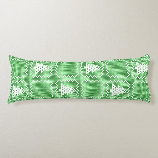 Gezellige kerstboom lelijke trui geruit patroon lichaamskussen (Voorkant)