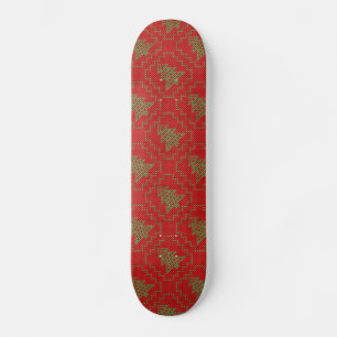 Gezellige kerstboom lelijke trui geruit patroon persoonlijk skateboard
