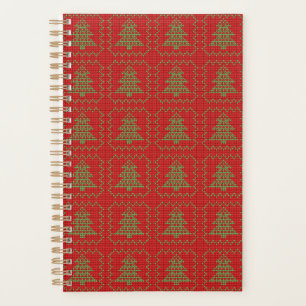 Gezellige kerstboom lelijke trui geruit patroon planner